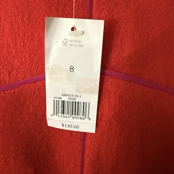 Banana Republic Red Wool Rayon Boucle Pencil Dress Size 8 NWT $130 - Picture 12 of 14